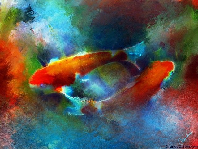 640x480 Famous Koi Painting - Famous Koi Painting