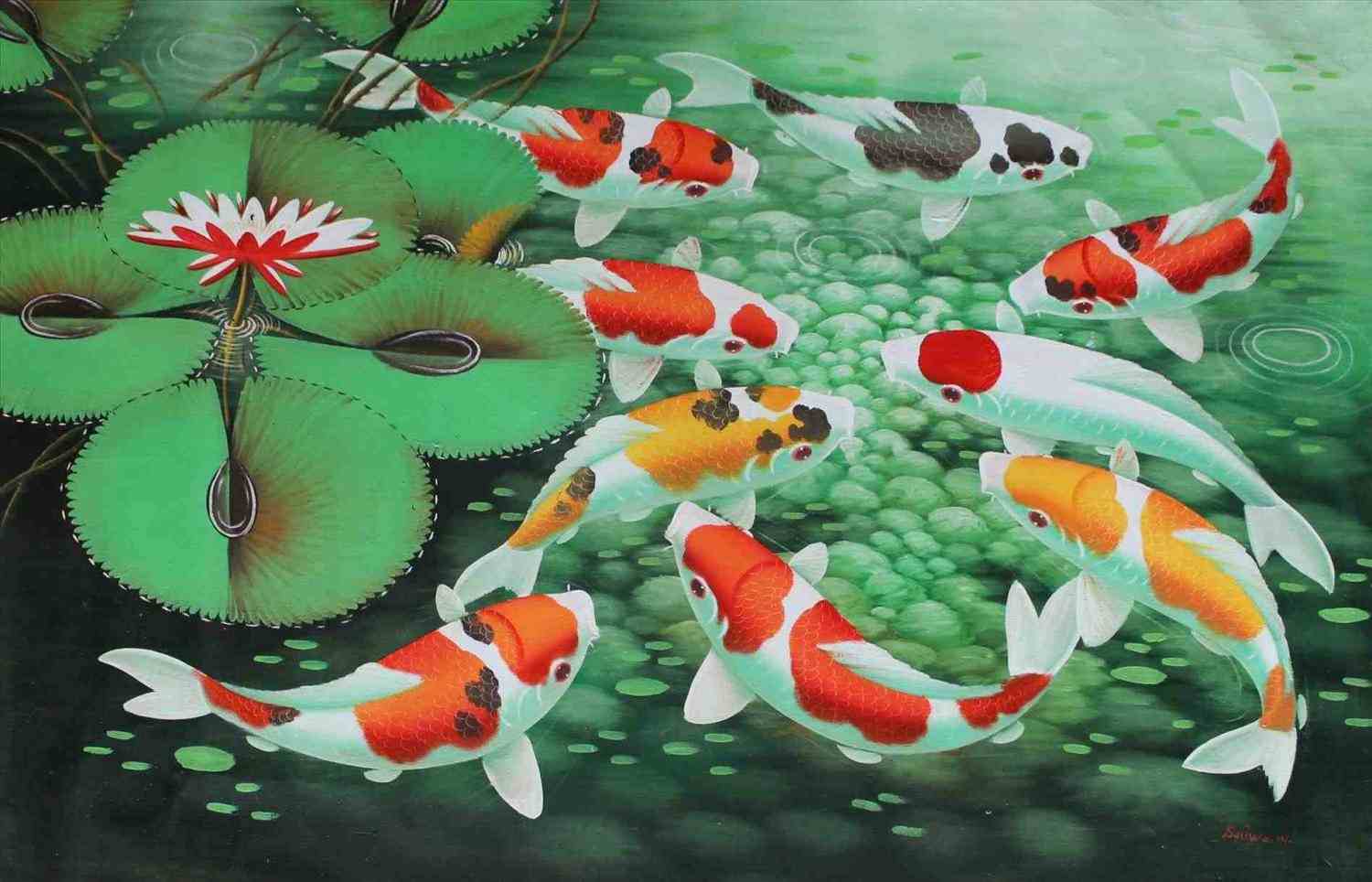 1500x964 Famous Koi Painting Hardscaping Backyard Pond - Famous Koi Painting
