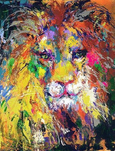 395x520 Leroy Neiman Portrait Of The Lion Painting Awesome Art - Famous Lion Painting