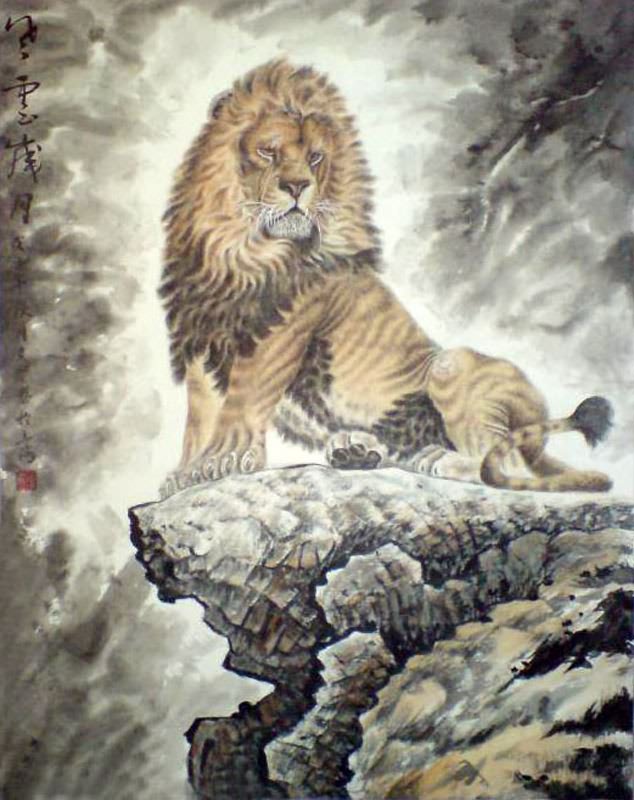 634x800 Chinese Lion Painting 0 4445001, 80cm X X - Famous Lion Painting
