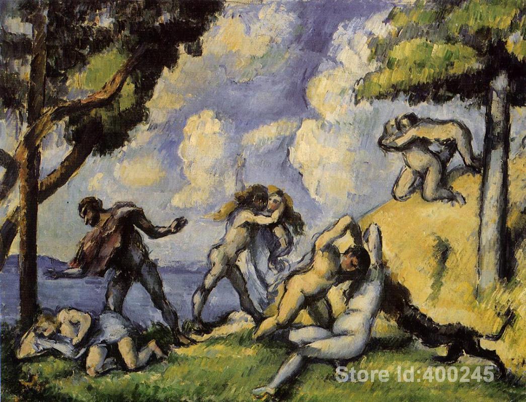 1045x800 Famous Paintings By Paul Cezanne The Battle Of Love Decorative Art - Famous Love Painting