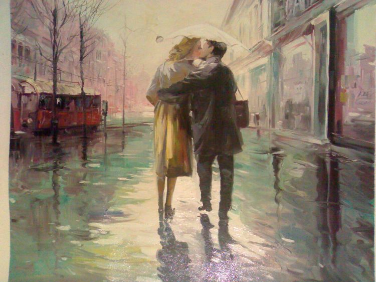 750x562 Art Reproductions And Landscape Paintings, Paris Love, 2007 - Famous Love Painting