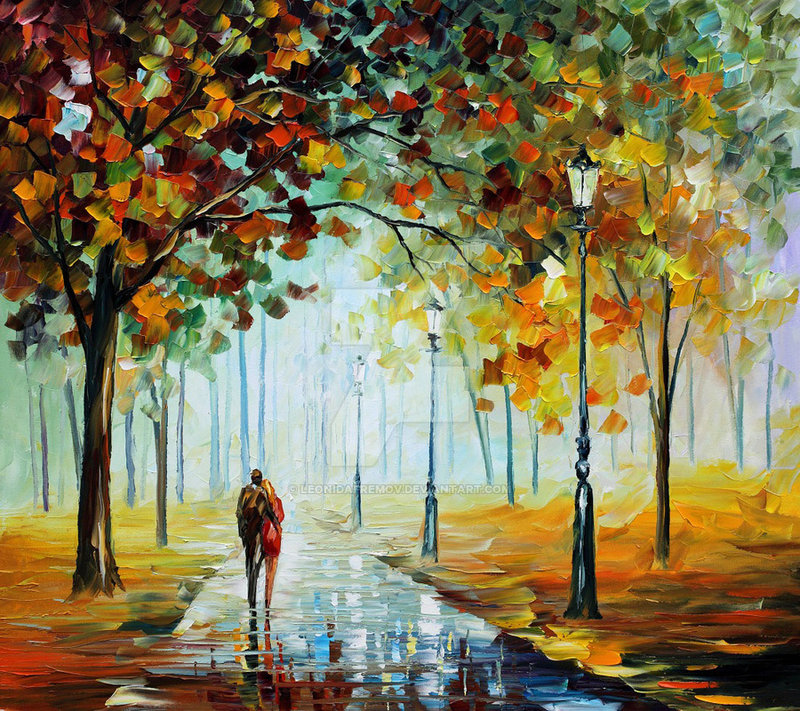 800x711 Fall Love By Leonid Afremov By Leonidafremov - Famous Love Painting