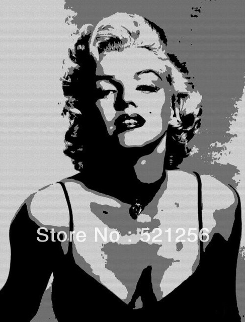 487x640 Free Shipping No Frame Canvas Prints Marilyn Monroe Famous - Famous Marilyn Monroe Painting