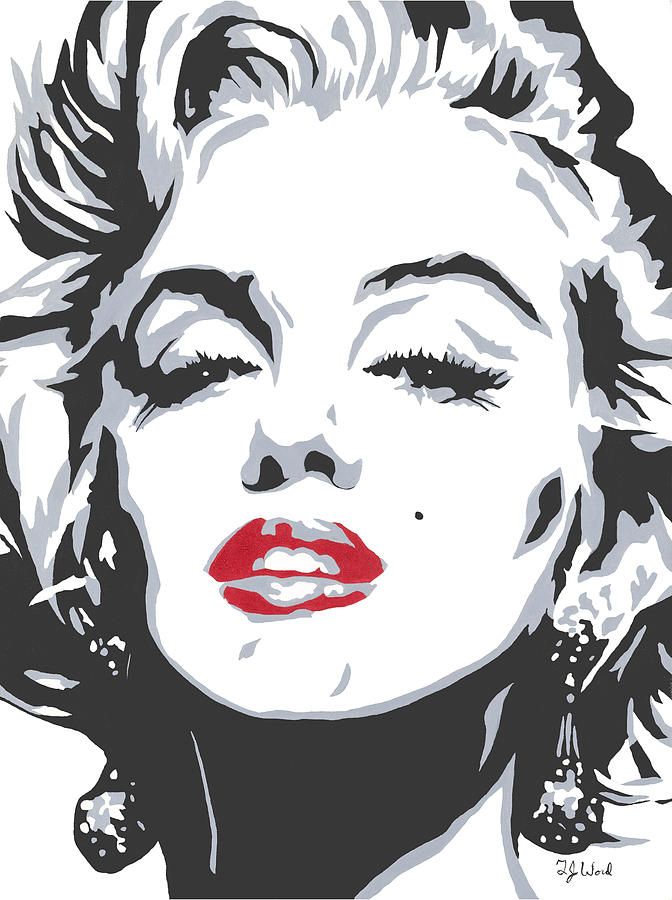 672x900 Black And White Famous Portrait Paintings - Famous Marilyn Monroe Painting