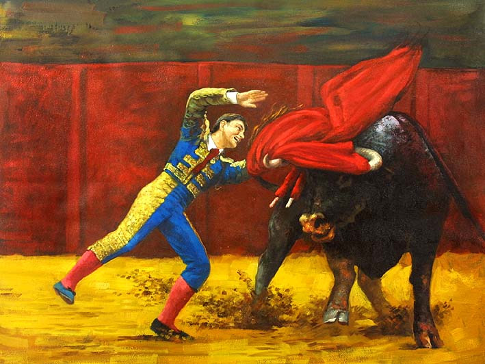709x532 Matador In Action, Iii - Famous Matador Painting