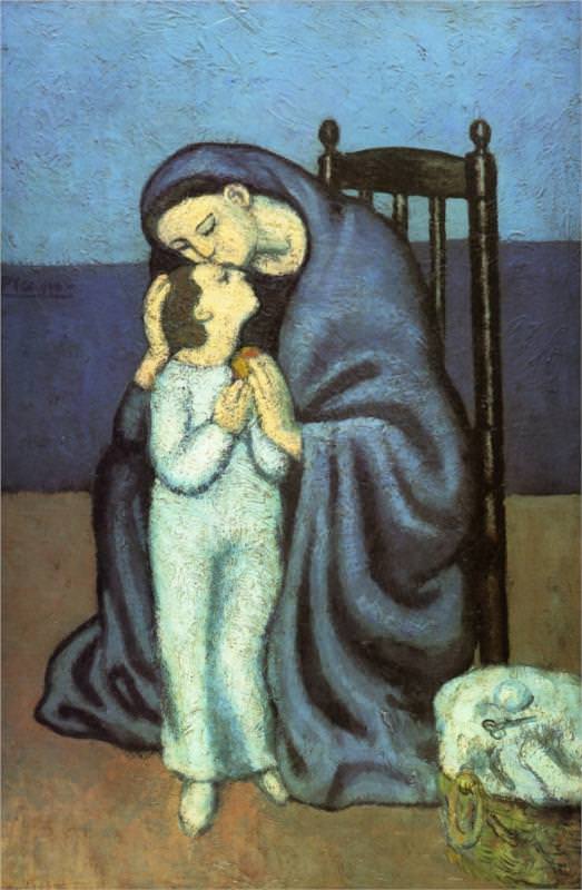 523x800 Mother And Child, 1901 By Pablo Picasso - Famous Motherhood Painting