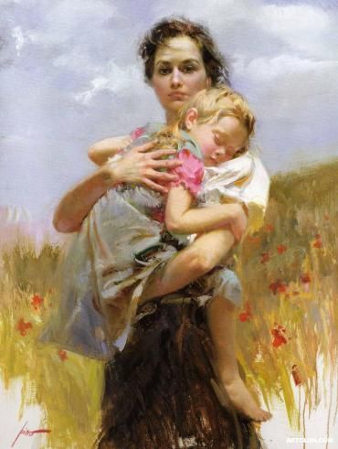 370x491 Opposite Day Famous Motherchild Paintings Art Kids - Famous Motherhood Painting