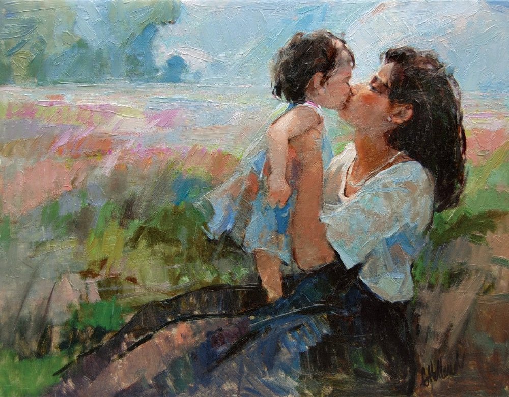 1000x781 Traditional Art Oil Font B Painting B Font On Stretched Canvas - Famous Motherhood Painting