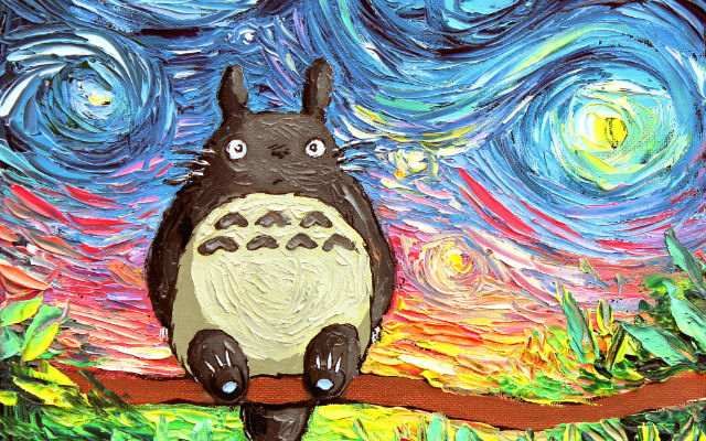 640x400 Once Mistaken For Van Gogh, This Artist Paints Totoro, No Face - Famous Night Sky Painting