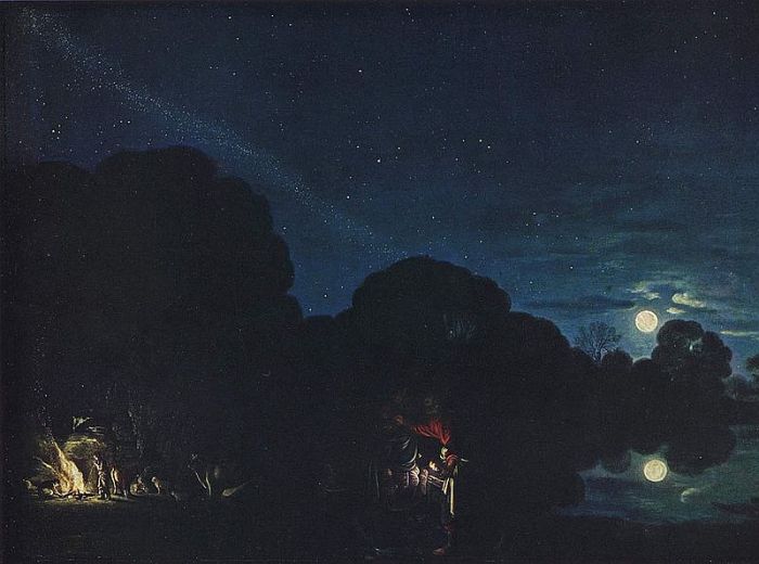 700x520 The Flight Into Egypt - Famous Night Sky Painting