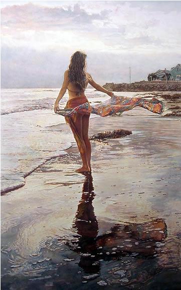 361x576 2011 Ocean Breeze By Steve Hanks Painting Framed Paintings For Sale - Famous Ocean Painting