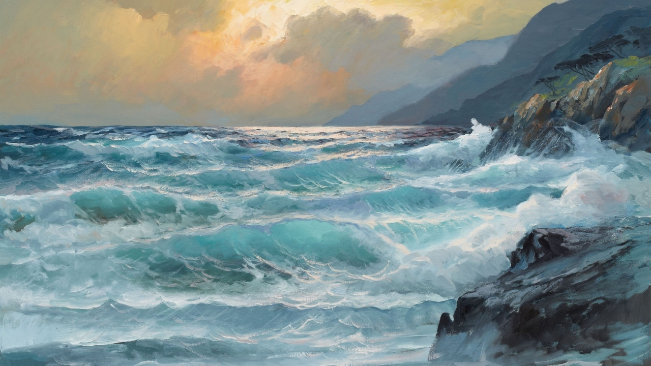 ocean waves painting