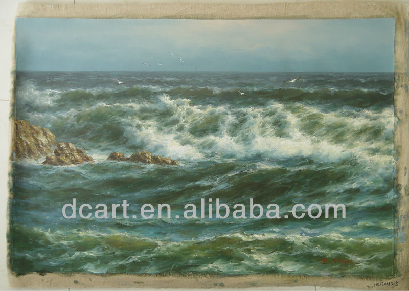 800x569 Sea Beach Oil Painting For Wall Art - Famous Ocean Wave Painting