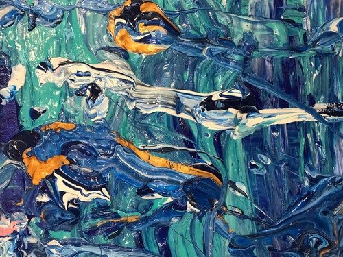 500x375 South Africa Ocean Waves Niam Jain Autism Artist Abstract Art - Famous Ocean Wave Painting