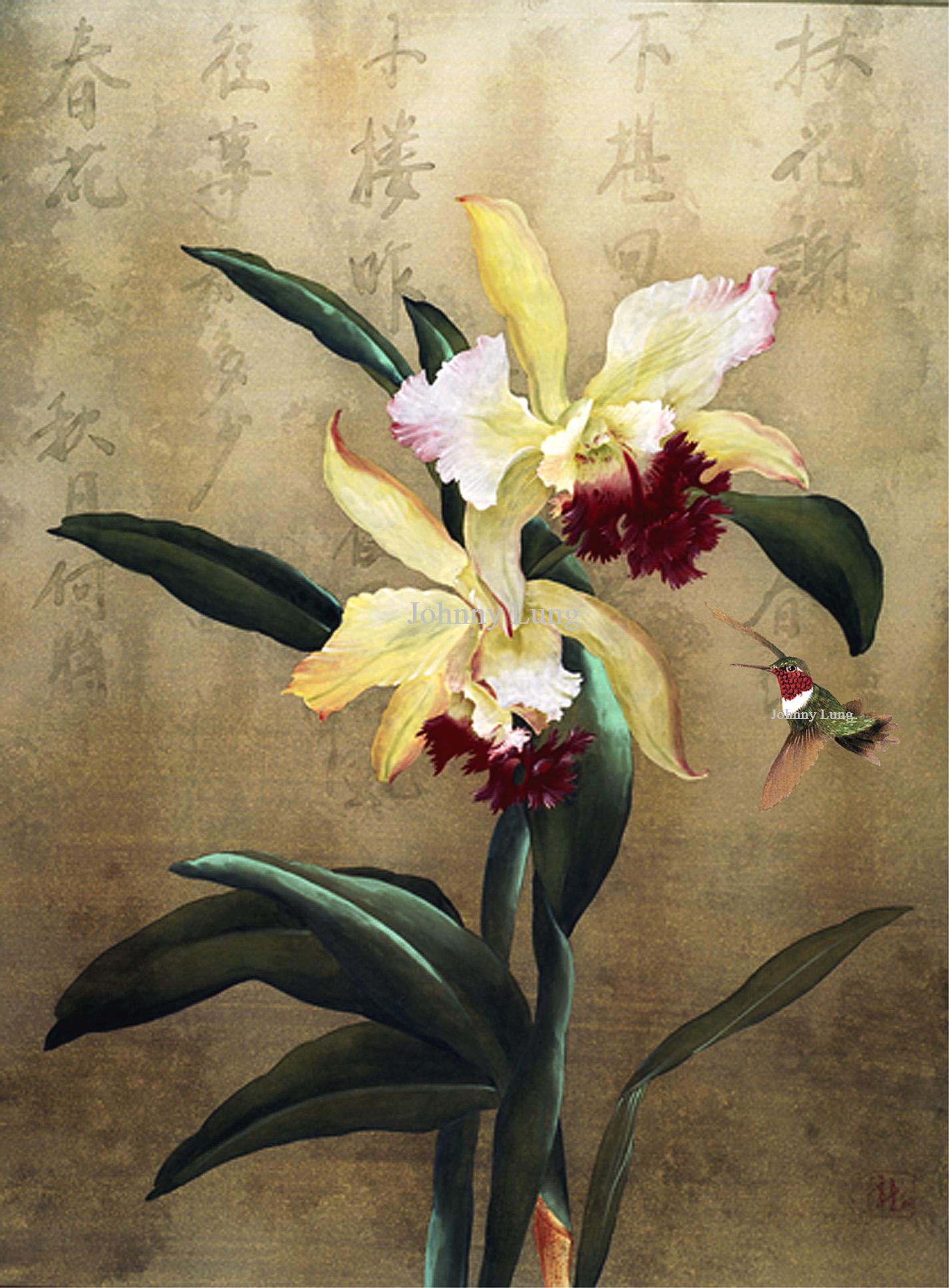 1425x1935 The Collection Johnny Lung, Master Chinese Painter - Famous Orchid Painting