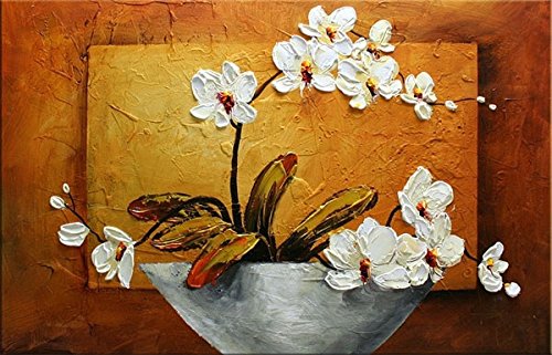 500x321 Wieco Art Orchid Floral Oil Paintings On Canvas Wall - Famous Orchid Painting