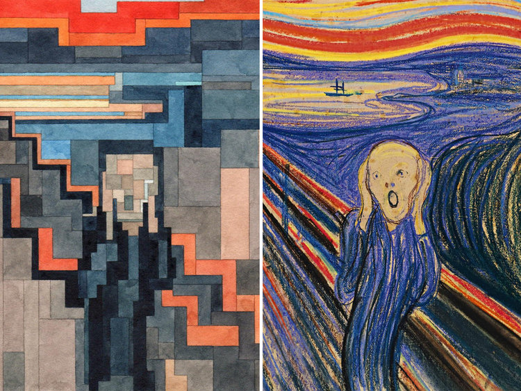 750x563 Paintings Look Like They'Re From Old School Video Game - Famous Painting