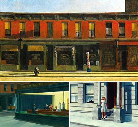 450x413 Edward Hopper Lines And Colors - Famous Painting Bar Scene