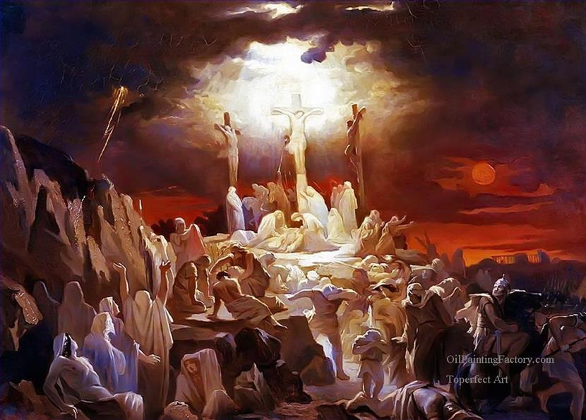 830x595 Oil Paintings Of 7 Crucifixion Of Jesus Christ Vasili Golinsky Art - Famous Painting Of Jesus Christ