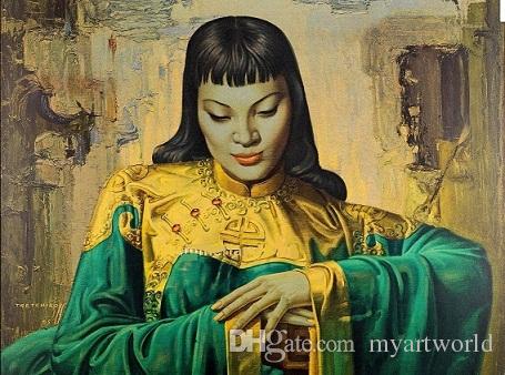 455x338 2018 Framed Vladimir Tretchikoff Lady From Orient' 1955,genuine - Famous Painting Of Lady