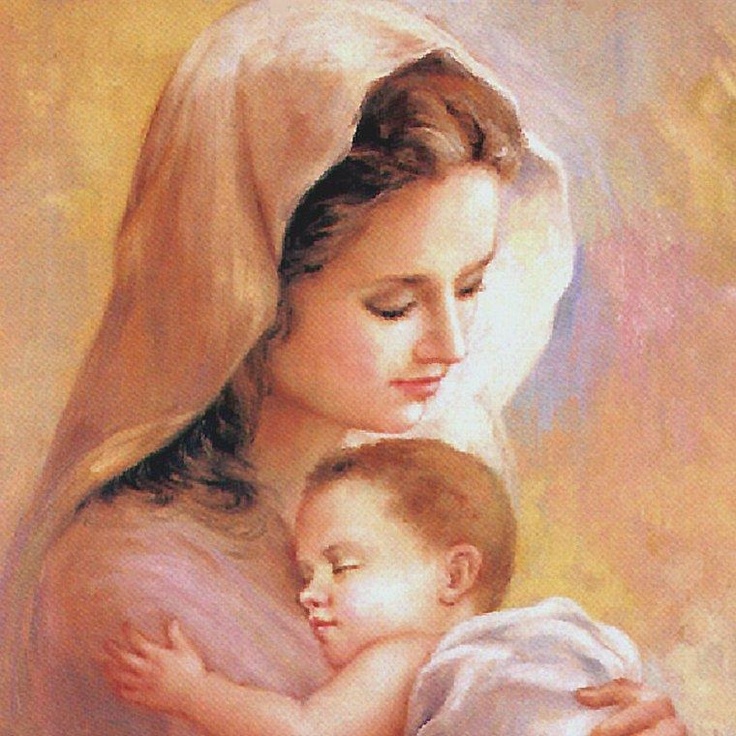 736x736 Pictures Mother And Baby Paintings, - Famous Painting Of Mother And Child