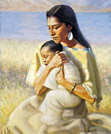 160x193 Sacagawea Native American Indian Study Guide Gigantic In Depth - Famous Painting Of Mother And Daughter