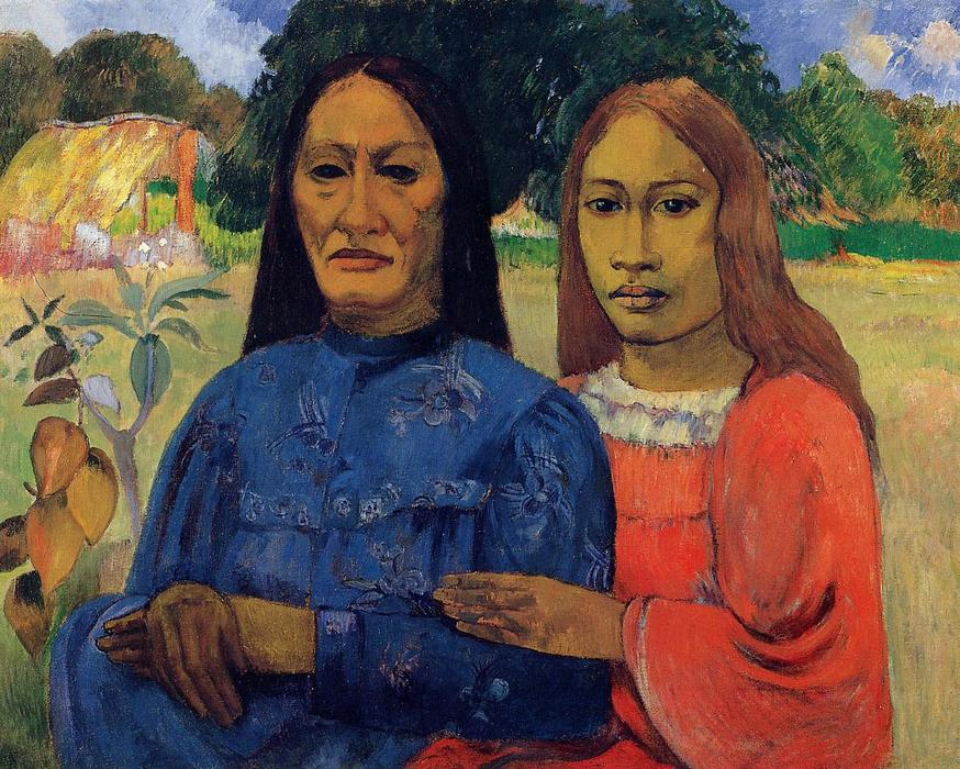 874x700 Two Women (Also Known As Mother And Daughter) By Paul Gauguin - Famous Painting Of Mother And Daughter