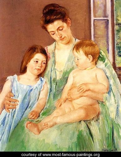 385x500 Showroomyoung Mother And Two Children - Famous Painting Of Mother And Daughter