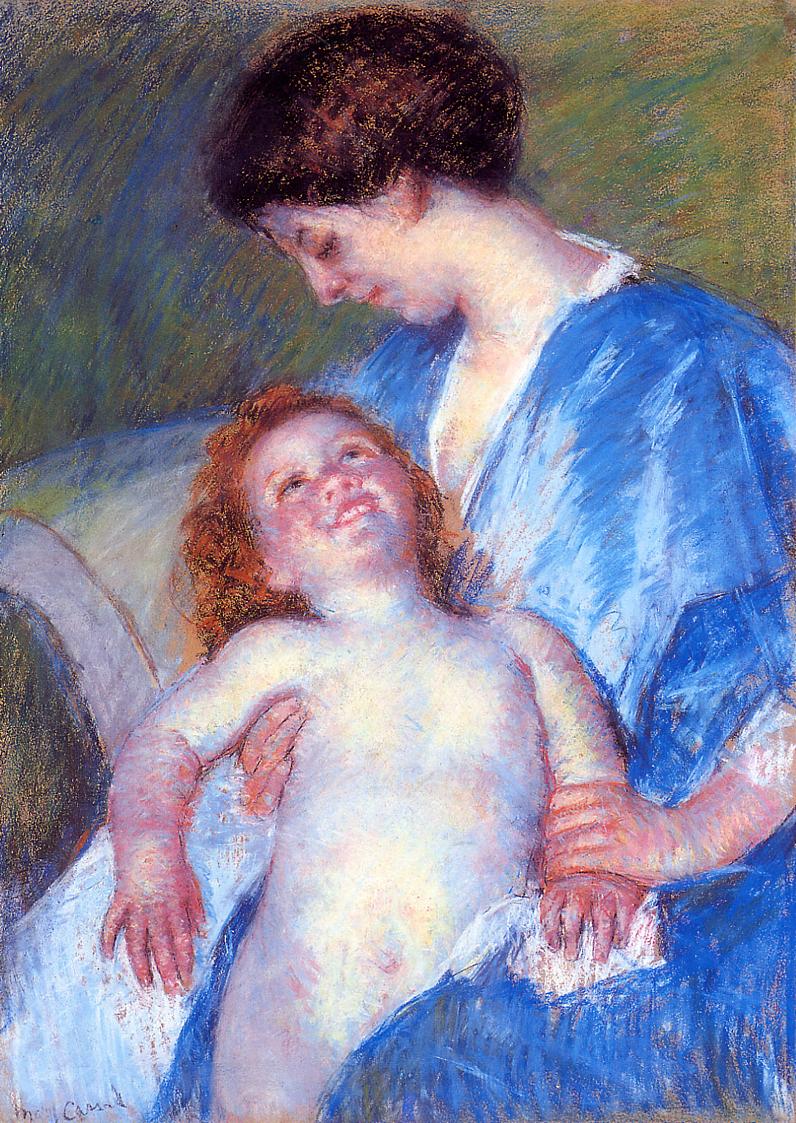 796x1123 Baby Smiling Up - Famous Painting Of Mother And Daughter