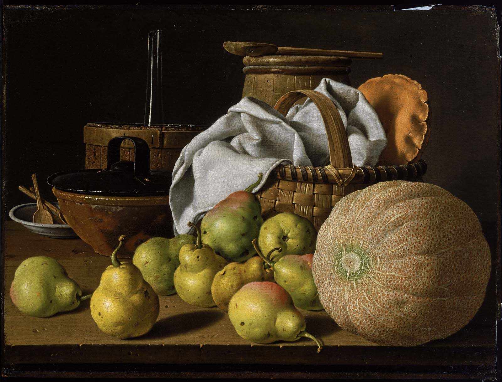 1600x1220 Stilllife With Melon And Pears By Luis Melendez - Famous Painting Of Pears