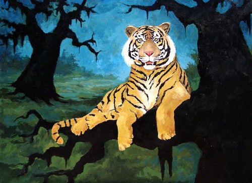 500x362 Famous Tiger Paintings Tiger's Cage With A Habitat, Mike'S - Famous Painting Of Tigers