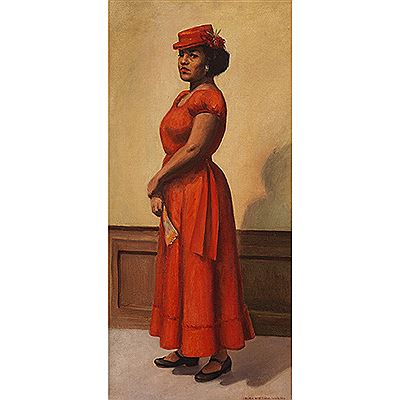 400x400 Laura Waring - Famous Painting Of Woman In Red Dress