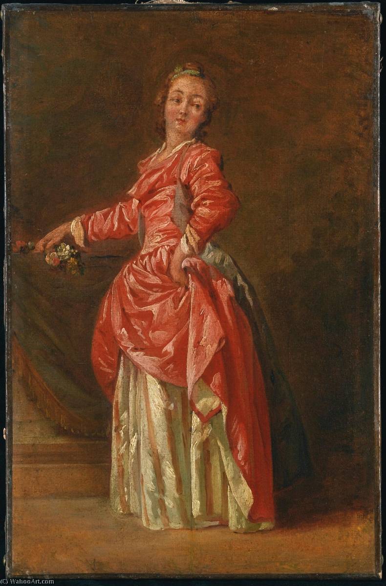 790x1200 A Lady, Wearing A Red Dress, In An Interior By Jean Baptiste Le Prince - Famous Painting Of Woman In Red Dress