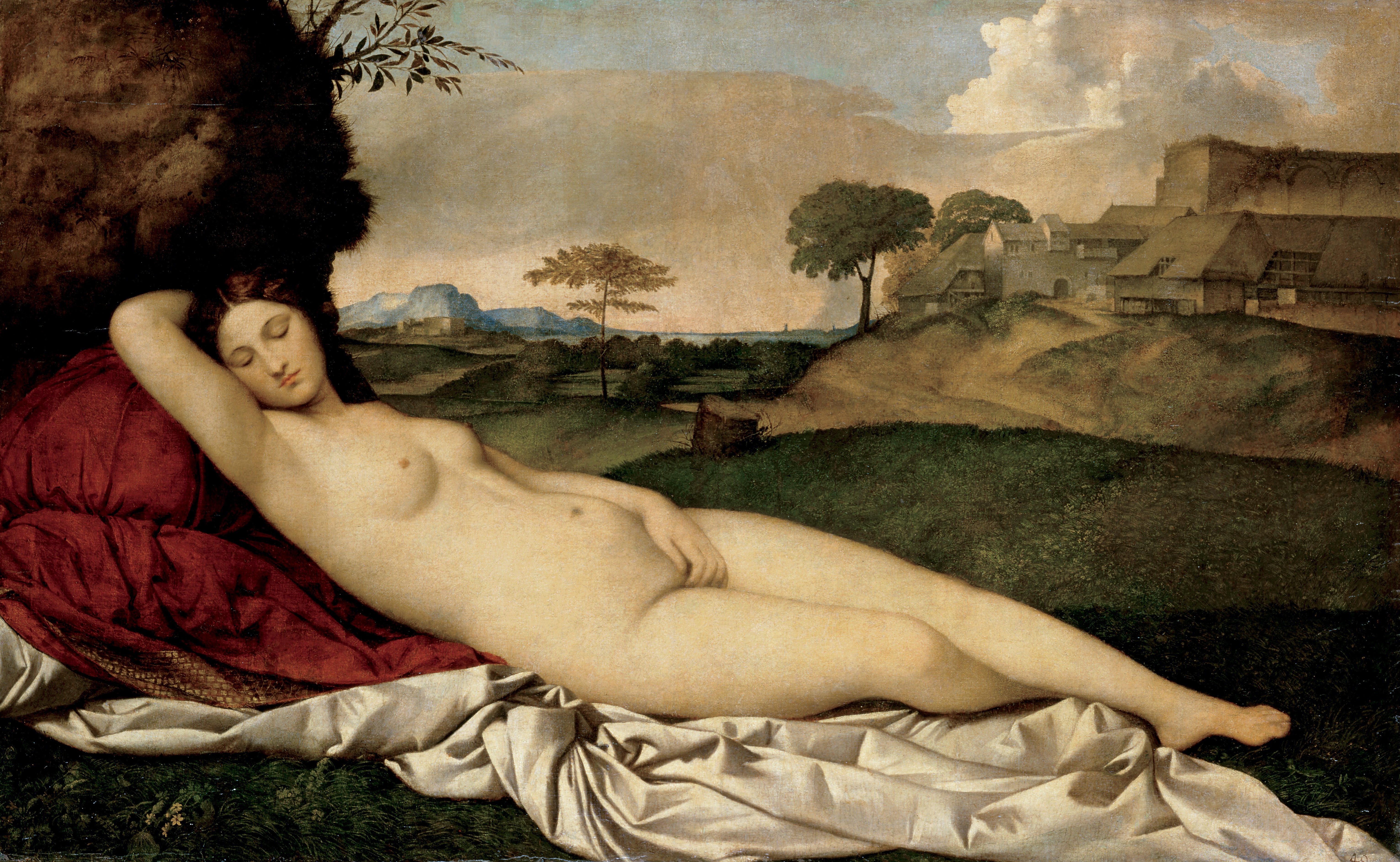 6128x3776 Sleeping Venus (Giorgione) - Famous Painting Of Woman Lying Down