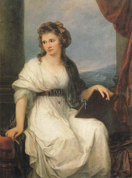 444x600 Angelica Kauffmann Artist - Famous Painting Of Woman Sitting In Chair
