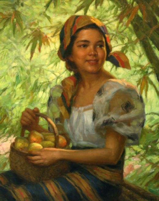 520x657 Famous Paintings Of Women 20).amorsolo Was Famous For His - Famous Painting Of Women