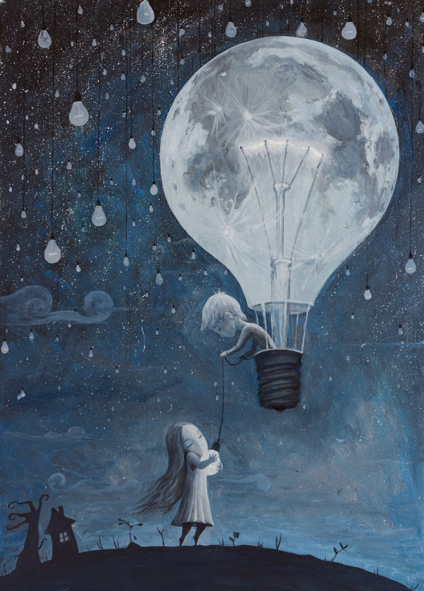 600x836 He Gave Me The Brightest Star By Borda - Famous Painting With Moon And Stars