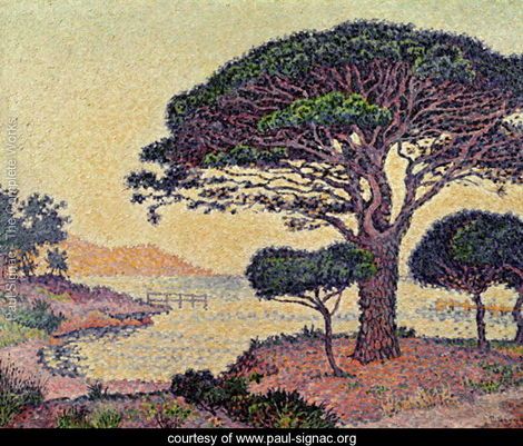 470x401 Paul Signac Most Famous Paintings Umbrella Pines - Famous Painting With Umbrellas