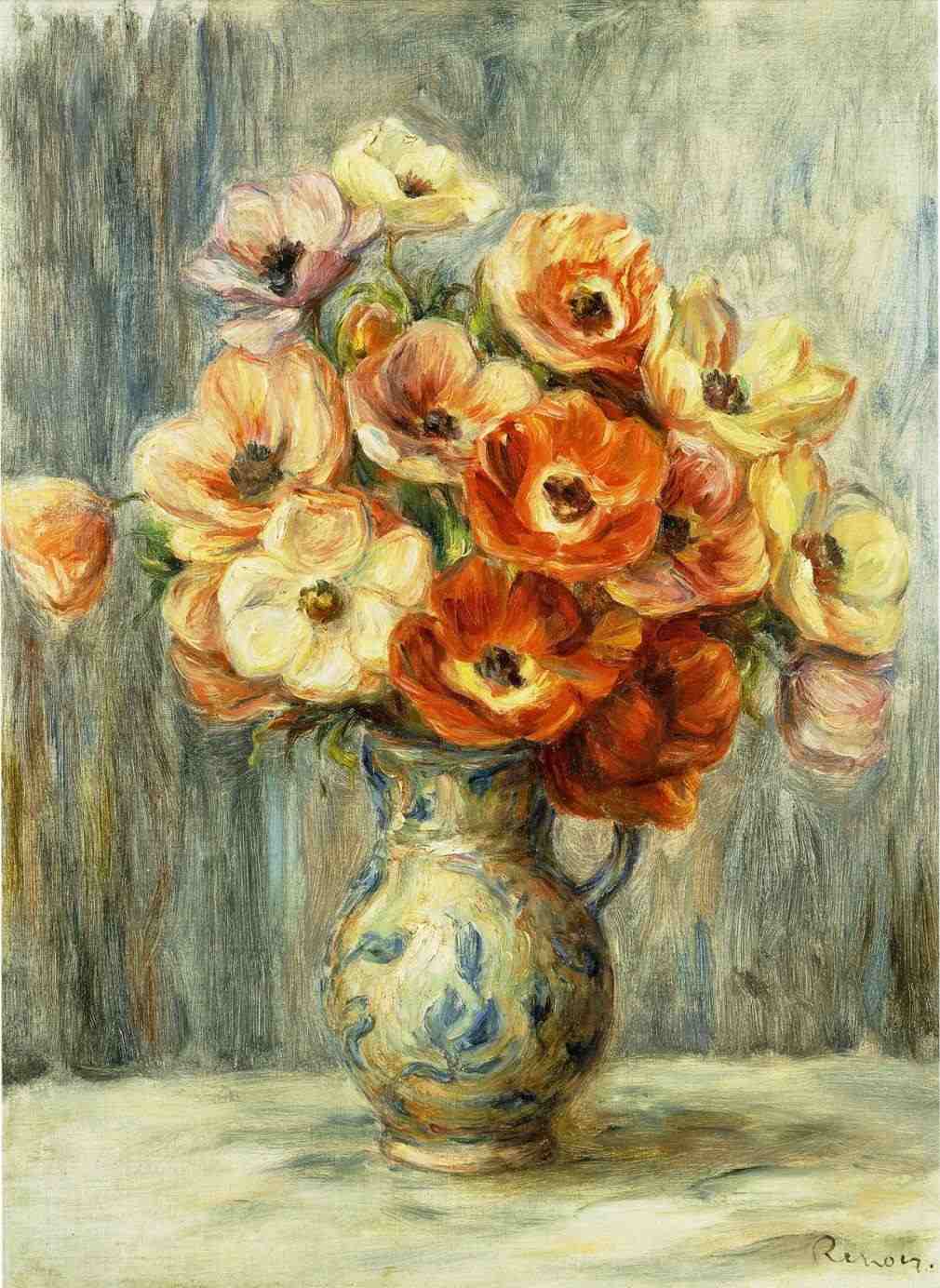 1010x1384 Print On Wrapped Rhcom Vase Famous Renoir Paintings - Famous Painting With Umbrellas