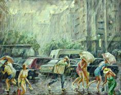 236x186 60 Best Wet Images On Rain Days, Rainy Days And Umbrellas - Famous Painting With Umbrellas