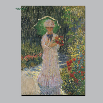 350x350 Monet Famous Painting The Woman Of The Umbrella Canvas Print Frame - Famous Painting Woman With Umbrella