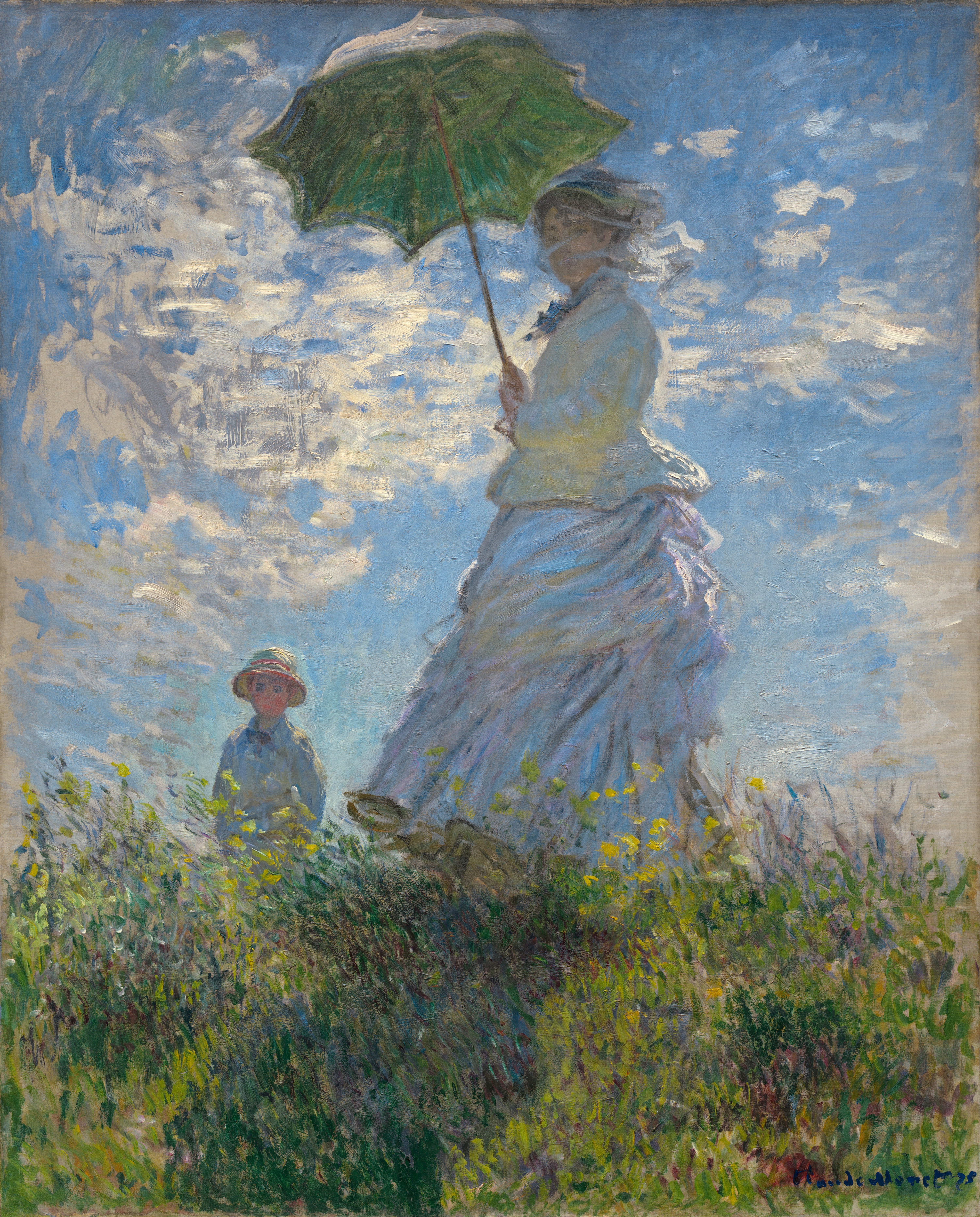 6001x7455 Woman With A Parasol - Famous Painting Woman With Umbrella