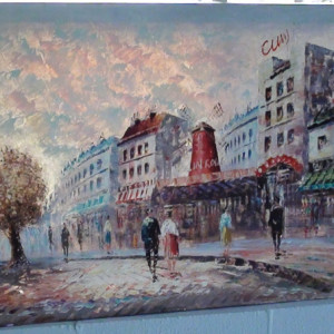 300x300 Impressionist Painting Of The Famous Theme By French Art Signed - Famous Paris Street Painting