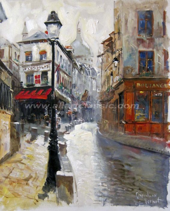 567x700 Oil Paintings Original Artist Paintings - Famous Paris Street Painting