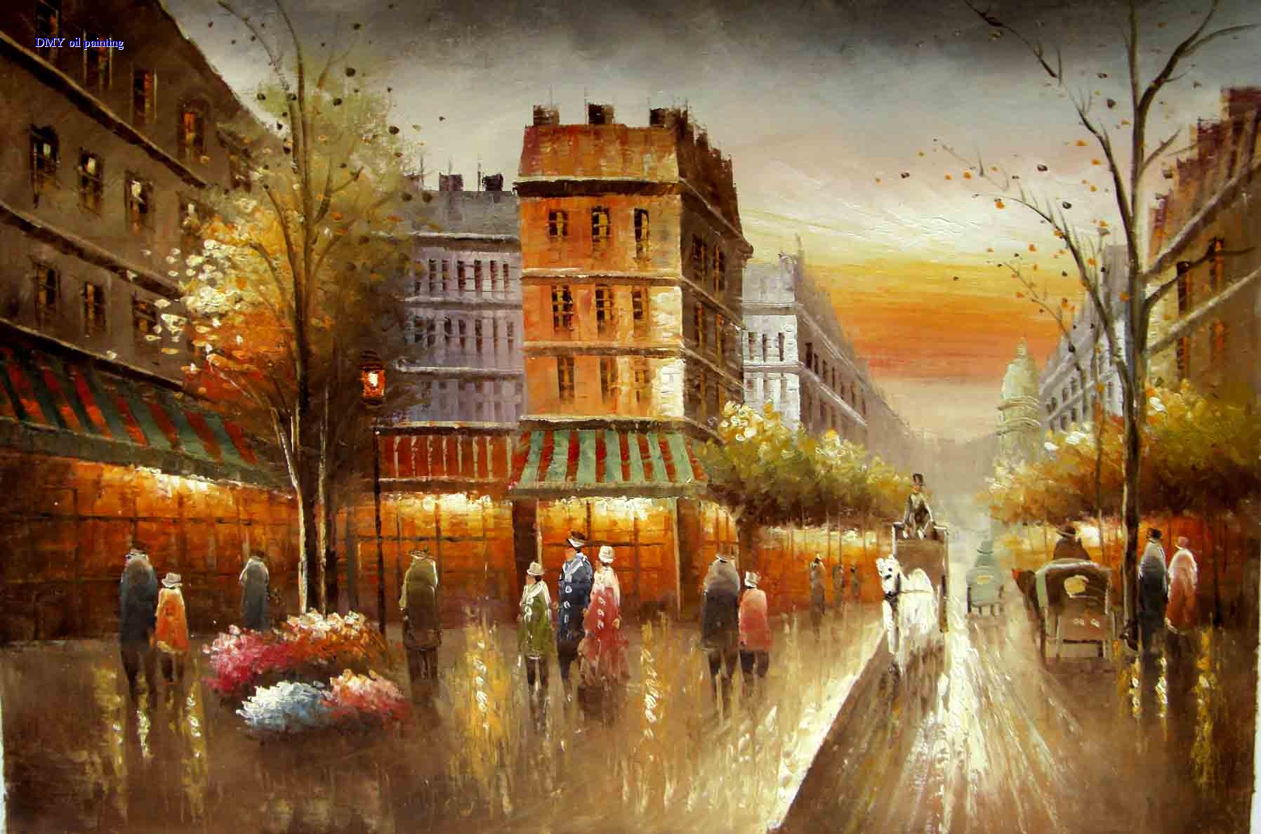 1796x1188 Street Oil Paintings Reproduction Online Gallery - Famous Paris Street Painting