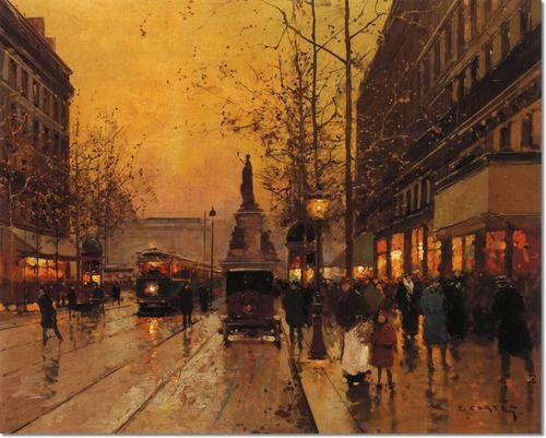 500x401 Edouard Leon Cortes - Famous Paris Street Scene Painting