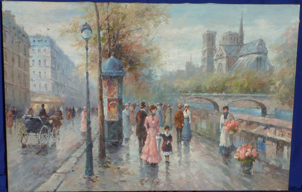 Famous Paris Street Scene Painting at PaintingValley.com | Explore ...