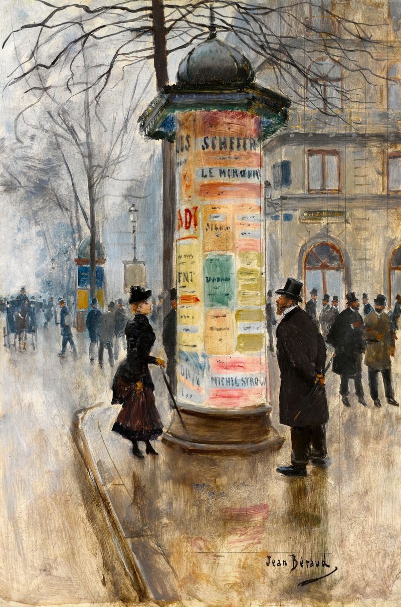 800x1211 Parisian Street Scene Jean French Famous Painting Poster - Famous Paris Street Scene Painting