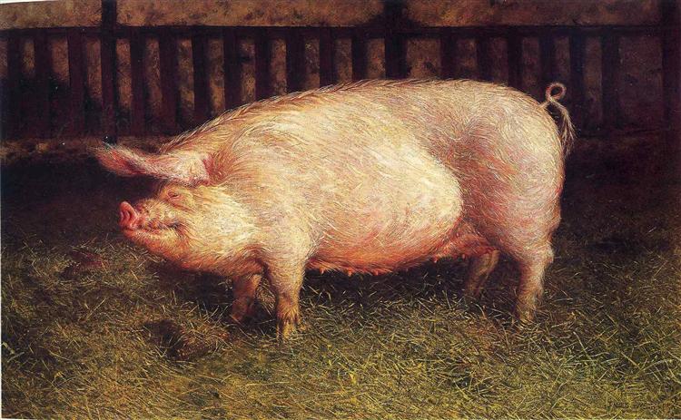 750x463 Portrait Of Pig, 1970 - Famous Pig Painting